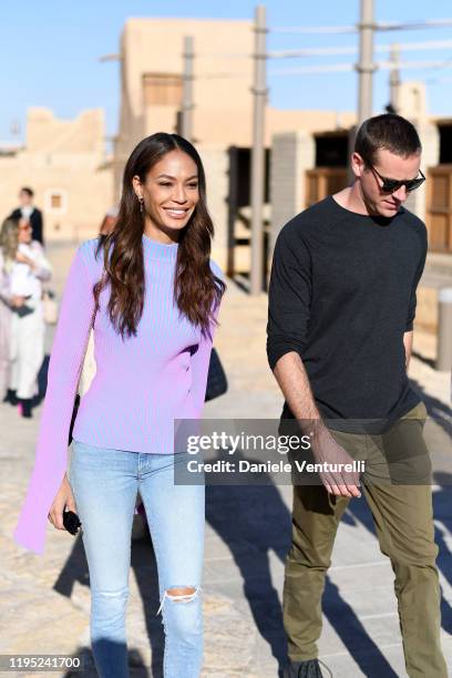 Joan Smalls and Armie Hammer attend the MDL Beast Festival Lunch at the historical city of Diriyah on December 21, 2019 in Riyadh, Saudi Arabia.