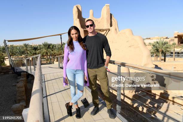 Joan Smalls and Armie Hammer attend the MDL Beast Festival Lunch at the historical city of Diriyah on December 21, 2019 in Riyadh, Saudi Arabia.