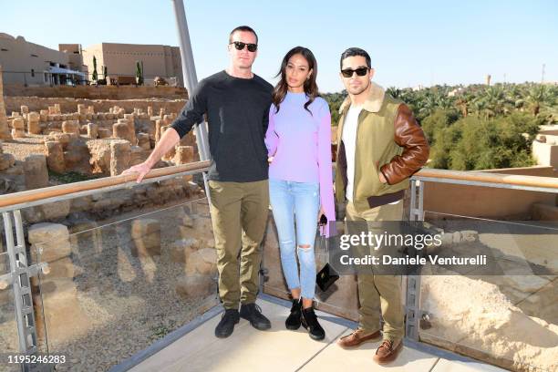 Armie Hammer, Joan Smalls and Wilmer Valderrama attend the MDL Beast Festival Lunch at the historical city of Diriyah on December 21, 2019 in Riyadh,...