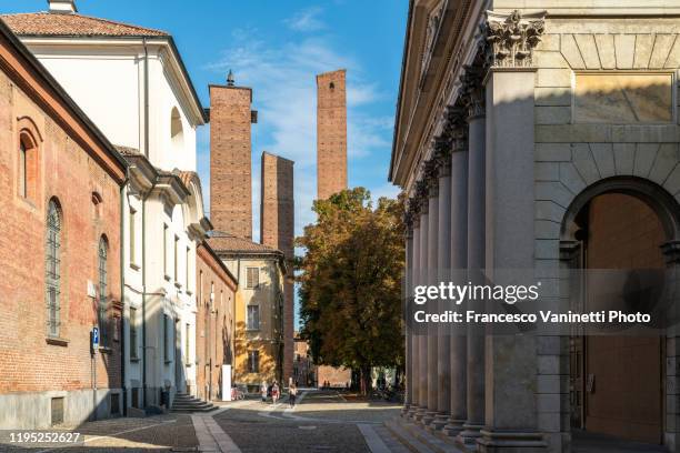 medieval towers, pavia, italy. - pavia italy stock pictures, royalty-free photos & images