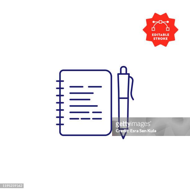 notepad line icon with editable stroke and pixel perfect. - liso stock illustrations