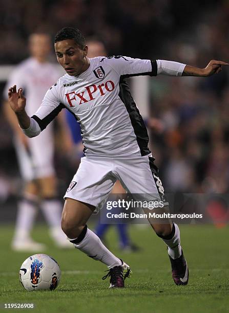 Kerim Frei of Fulham controls the ball during the UEFA Europa League 2nd Qualifying Round 2nd Leg match between Fulham and Crusaders at Craven...