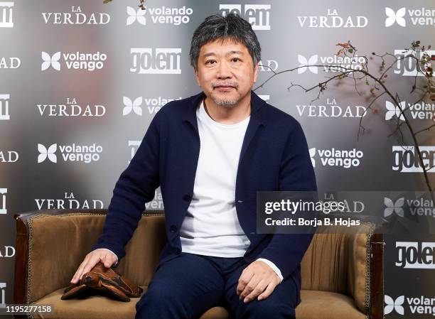 Japanese director Hirokazu Kore-Eda attends to 'La Verdad' photocall on December 21, 2019 in Madrid, Spain.