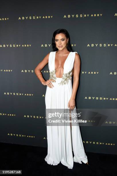 Kelsie Smeby attends Abyss By Abby - Arabian Nights Collection Launch Party at Casita Hollywood on January 21, 2020 in Los Angeles, California.