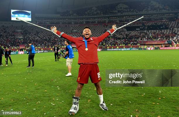 Alex Oxlade-Chamberlain of Liverpool at the end of the the FIFA Club World Cup final match between Liverpool FC and CR Flamengo at Khalifa...