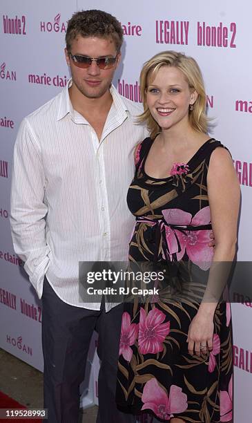 Ryan Phillippe and Reese Witherspoon during Legally Blonde 2 Red, White & Blonde - Special Screening in Southampton, New York at United Artists...