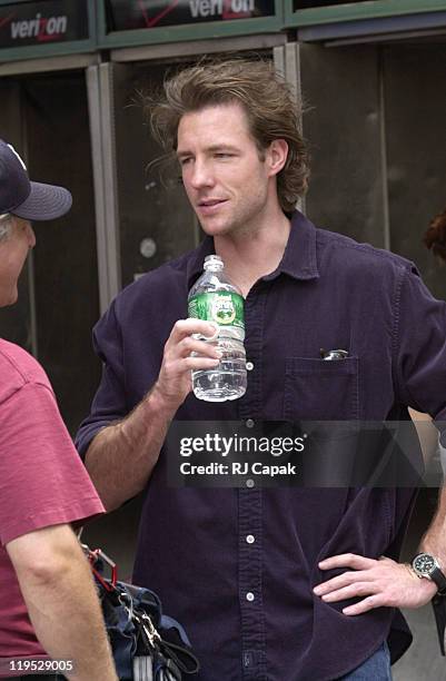 Ed Burns during Movie Set: "Life Or Something Like It" at Times Square in New York City, New York, United States.