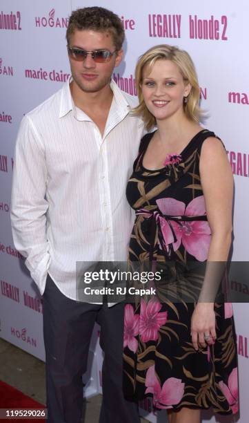 Ryan Phillippe and Reese Witherspoon during Legally Blonde 2 Red, White & Blonde - Special Screening in Southampton, New York at United Artists...