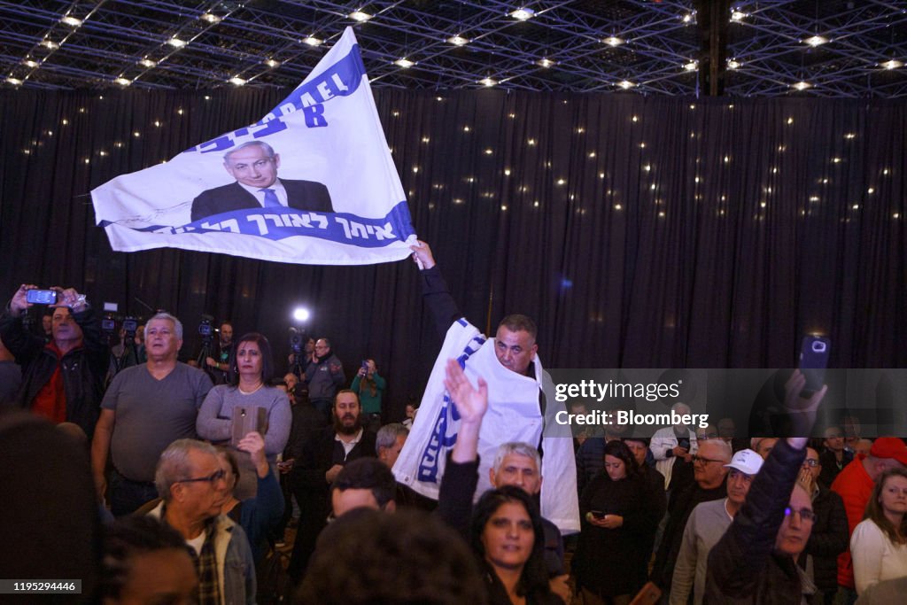 Israel's Prime Minister Benjamin Netanyahu Campaign Rally