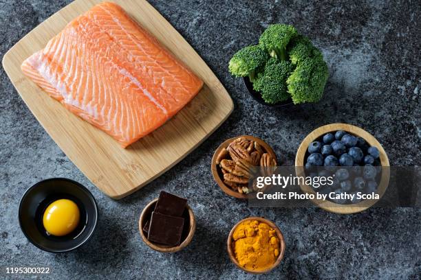 brain healthy foods - protein stock-fotos und bilder