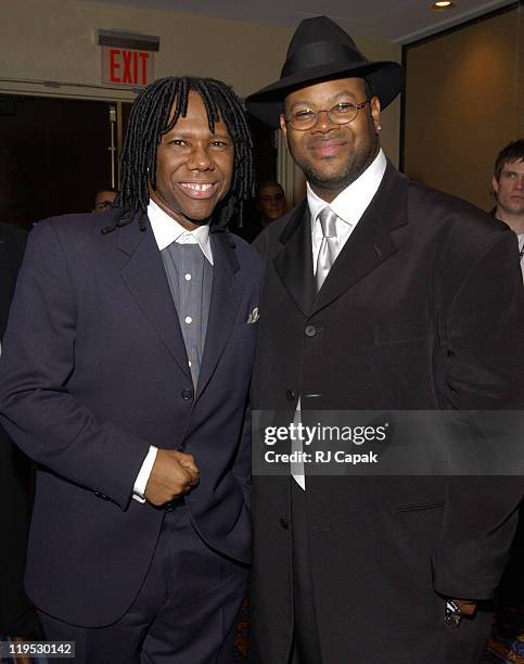 Nile Rodgers & Jimmy Jam during 34th Annual Songwriters Hall Of Fame Awards - Pressroom at Marriott Marquis in New York City, New York, United States.