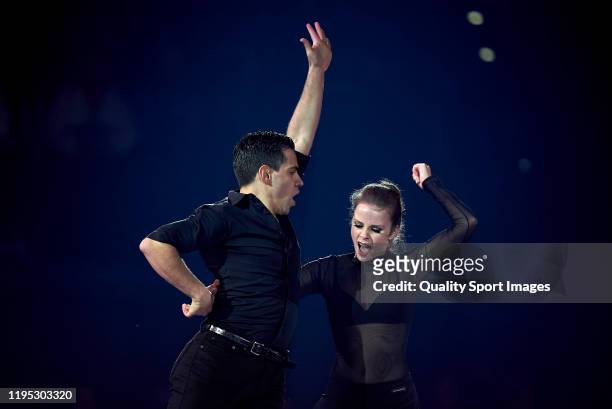Italian figures skaters Luca Lanotte and Anna Capellini during "Revolution on Ice" at Coliseum A Coruna on December 21, 2019 in A Coruna, Spain.