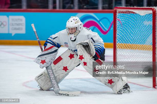 Goalkeeper Dylan Silverstein of United States in action during Men's 6-Team Tournament Gold Medal Game between Russia and United States of the...