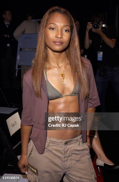 Rozonda "Chilli" Thomas of TLC during Mercedes-Benz Fashion Week Spring 2004 - Miguel Adrover - Front Row at Bryant Park in New York City, New York,...