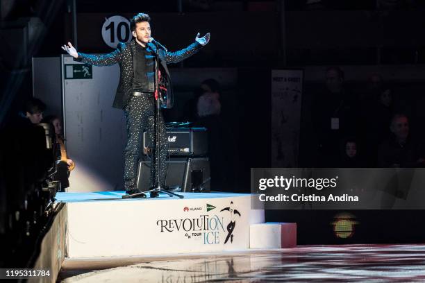 Spanish singer Blas Cantó performs in "Revolution on Ice" at Coliseum A Coruña on December 21, 2019 in A Coruna, Spain.
