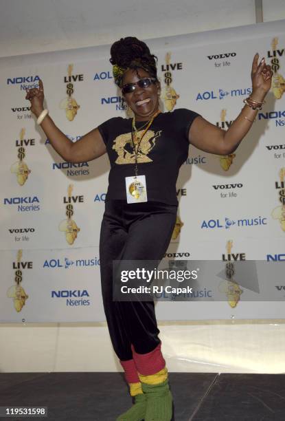 Rita Marley during LIVE 8 - Philadelphia - Press Room at Philadelphia Museum of Art in Philadelphia, Pennsylvania, United States.