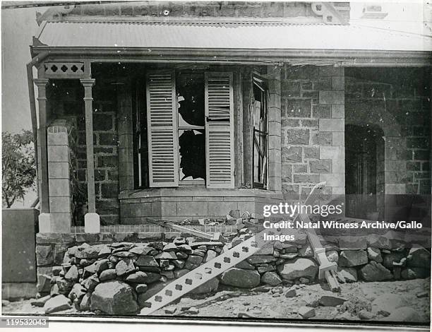 Murray's house, Convent Road, after receiving three shells during the Anglo-Boer War.
