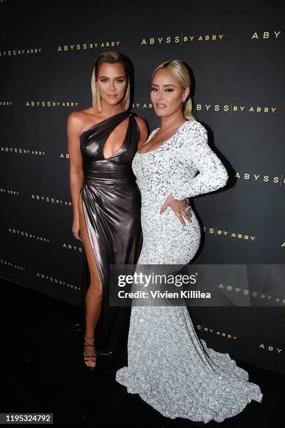 Khloe Kardashian and Abby Kheir attend Abyss By Abby - Arabian Nights Collection Launch Party at Casita Hollywood on January 21, 2020 in Los Angeles,...