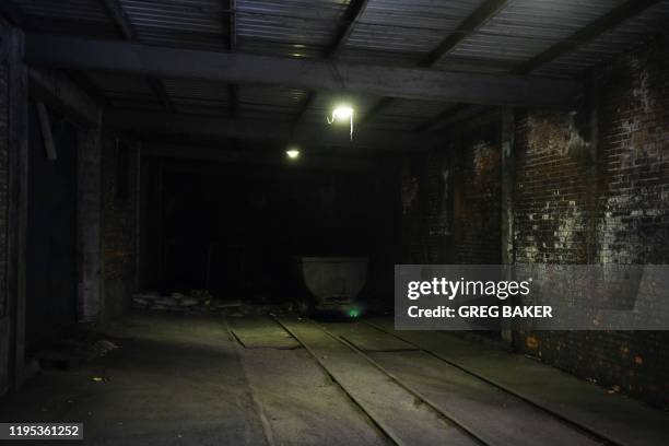 This photo taken on January 8, 2020 shows the entrance of the Datai coal mine in Mentougou, west of Beijing.