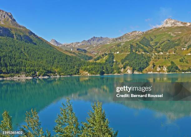 alps lake, val d'isere, savoie, france - val d'isere stock pictures, royalty-free photos & images