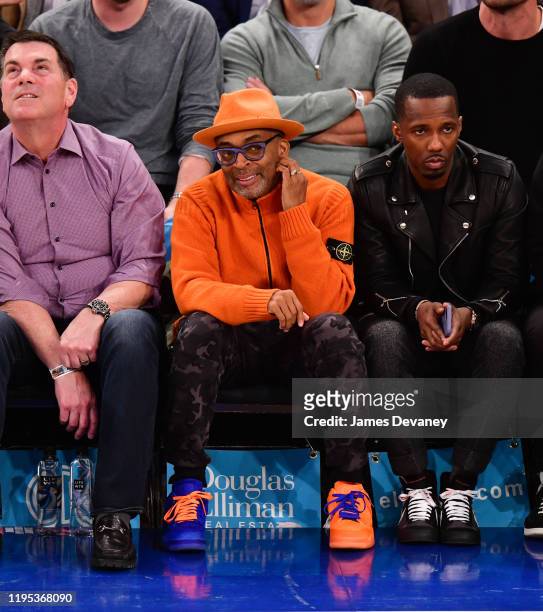Spike Lee attends Los Angeles Lakers v New York Knicks game at Madison Square Garden on January 22, 2020 in New York City.