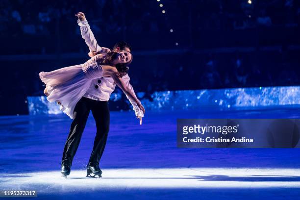 Skaters Anna Cappellini and Luca Lanotte performs in "Revolution on Ice" at Coliseum A Coruña on December 21, 2019 in A Coruna, Spain.