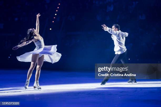 Skaters Anna Cappellini and Luca Lanotte performs in "Revolution on Ice" at Coliseum A Coruña on December 21, 2019 in A Coruna, Spain.