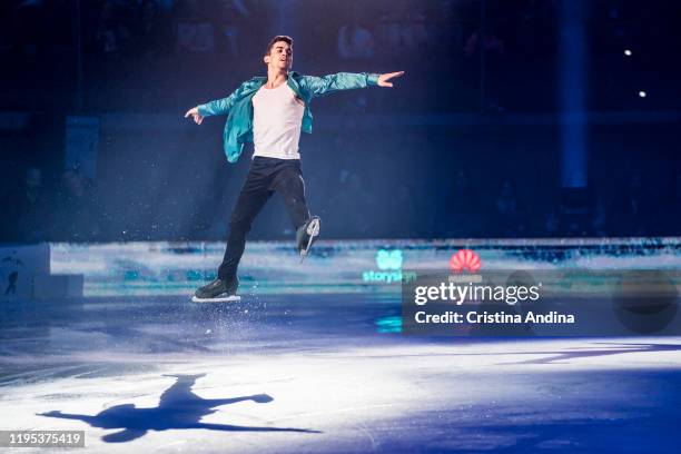 Spanish figure skater Javier Fernandez performs in "Revolution on Ice" at Coliseum A Coruña on December 21, 2019 in A Coruna, Spain.