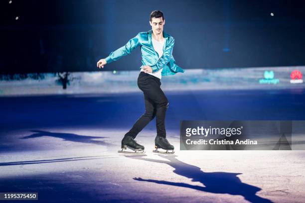 Spanish figure skater Javier Fernandez performs in "Revolution on Ice" at Coliseum A Coruña on December 21, 2019 in A Coruna, Spain.