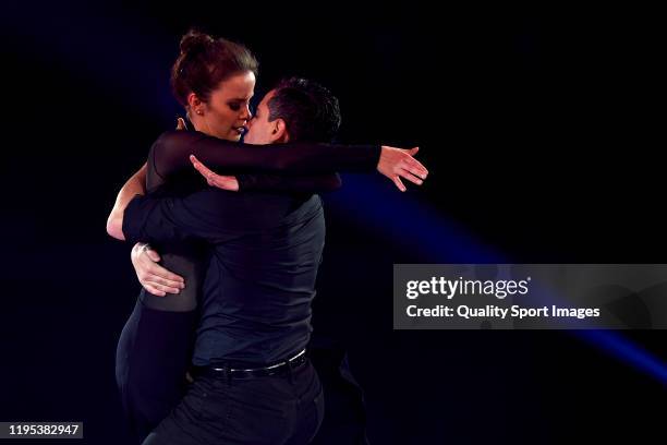 Italian figures skaters Luca Lanotte and Anna Capellini during "Revolution on Ice" at Coliseum A Coruna on December 21, 2019 in A Coruna, Spain.