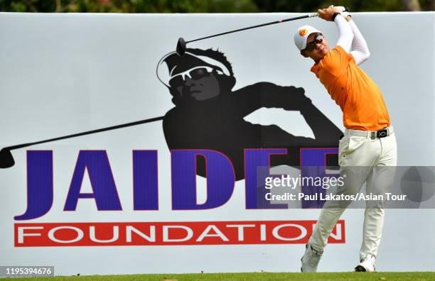 Jazz Janewattanaond of Thailand plays a shot during the final round of the Thailand Masters at Phoenix Gold Golf & Country Club on December 22, 2019...