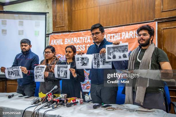 Student leaders Rahul Chaudhary, National Media Convener, ABVP , Valentina Brahma, Girls Coordinater , ABVP DELHI, Nidhi Tripathi, National General...