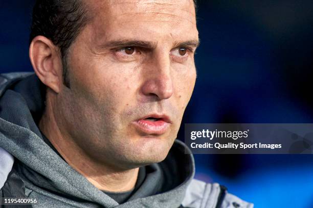 Ruben Baraja the manager of CD Tenerife looks on prior to the La Liga Smartbank match between Deportivo de La Coruna and CD Tenerife at Abanca Riazor...