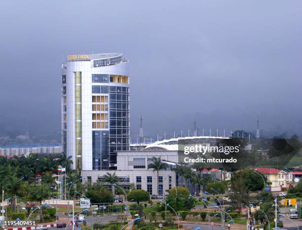 gepetrol - the state oil company, malabo, equatorial guinea - equatorial guinea stock pictures, royalty-free photos & images