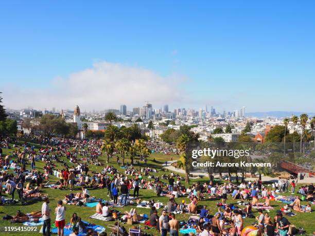 mission dolores park on 4th of july - castro district stock pictures, royalty-free photos & images