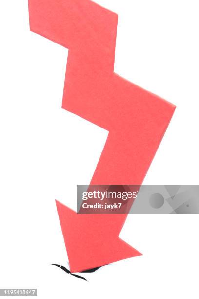 down arrow - arrows colliding stock pictures, royalty-free photos & images