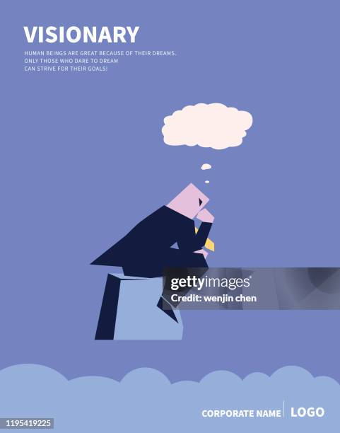 a man sitting and thinking - chin stock illustrations