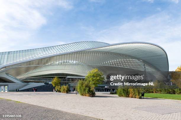 liège-guillemins railway station - liege stock pictures, royalty-free photos & images