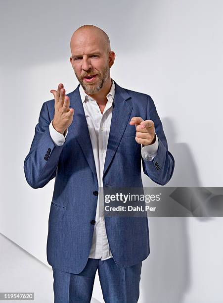 mature man gesturing, portrait - one per stock pictures, royalty-free photos & images