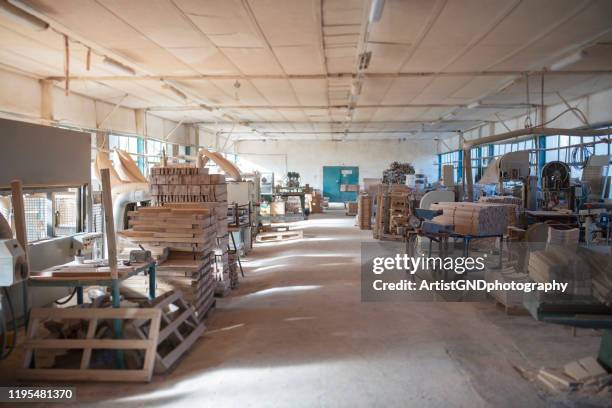 carpentry workshop interior - woodshop stock pictures, royalty-free photos & images