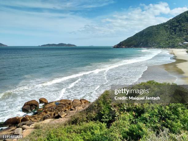 holiday at the beautiful solidão beach (loneliness beach) in florianópolis, santa catarina - brazil - solidão stock-fotos und bilder