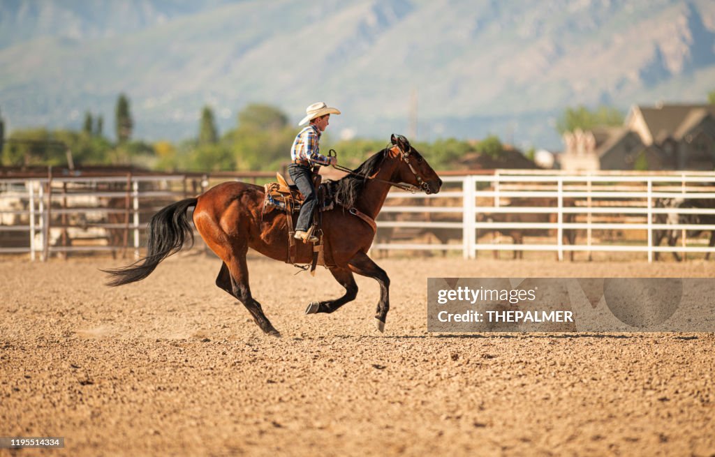 Cowboy Racing Rodeo Young Cowboy Barrel Racing Rodeo High-Res Stock Photo - Getty Images