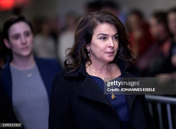 Actress Annabella Sciorra arrives in Manhattan Criminal Court, on January 23, 2020 in New York City. "The Sopranos" actress Annabella Sciorra, who...