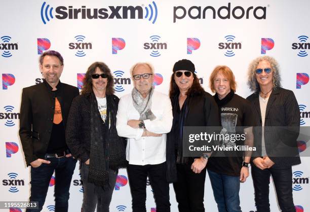 Michael Bluestein, Kelly Hansen, Mick Jones, Thom Gimbel, Jeff Pilson and Bruce Watson of Foreigner Perform Live On SiriusXM's Classic Rewind At "The...