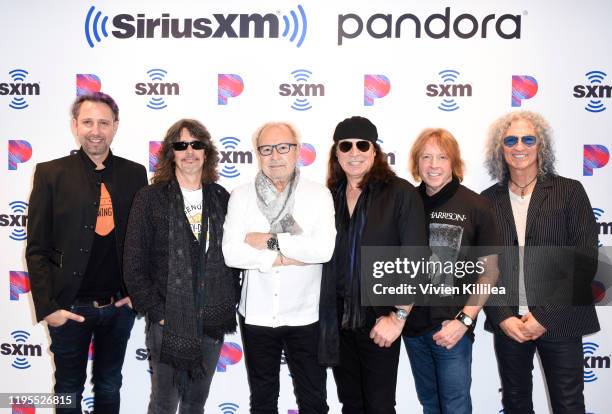 Michael Bluestein, Kelly Hansen, Mick Jones, Thom Gimbel, Jeff Pilson and Bruce Watson of Foreigner Perform Live On SiriusXM's Classic Rewind At "The...