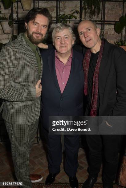 Richard Armitage, Peter Wight and Ian Rickson attend the press night after party for "Uncle Vanya" at Sophie's on January 23, 2020 in London, England.