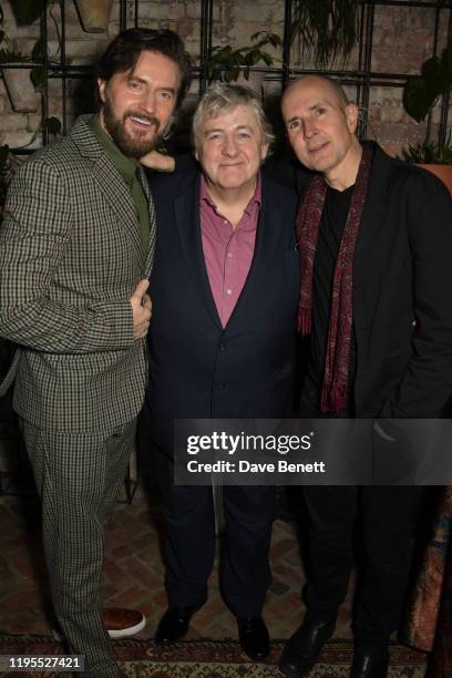 Richard Armitage, Peter Wight and Ian Rickson attend the press night after party for "Uncle Vanya" at Sophie's on January 23, 2020 in London, England.