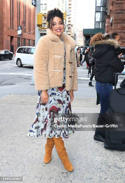 Aisha Dee is seen outside the Build building on January 23, 2020 in New York City.