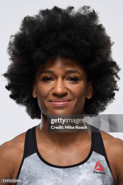 Angela Hill poses for a portrait during a UFC photo session on January 22, 2020 in Raleigh, North Carolina.