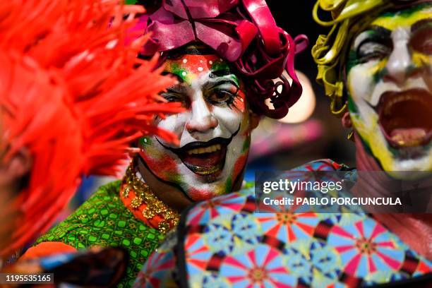 Performers participate in the opening parade of the Uruguayan carnival -- the world's longest -- in Montevideo, on January 23, 2020.